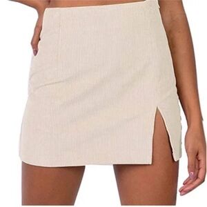 House of Harlow 1960 Cream Corduroy Mini Skirt Small